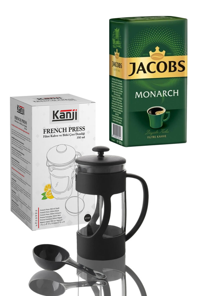 JACOBS Monarch 500 G Filtre Kahve + 350 ML Kanji French Press İPEKLİ AVM