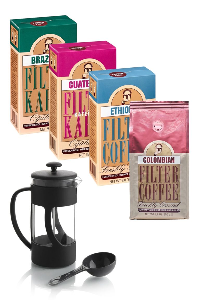 Mehmet Efendi 250 G Filtre Kahve Seti 4’ü Bir Arada 350 ML French Press