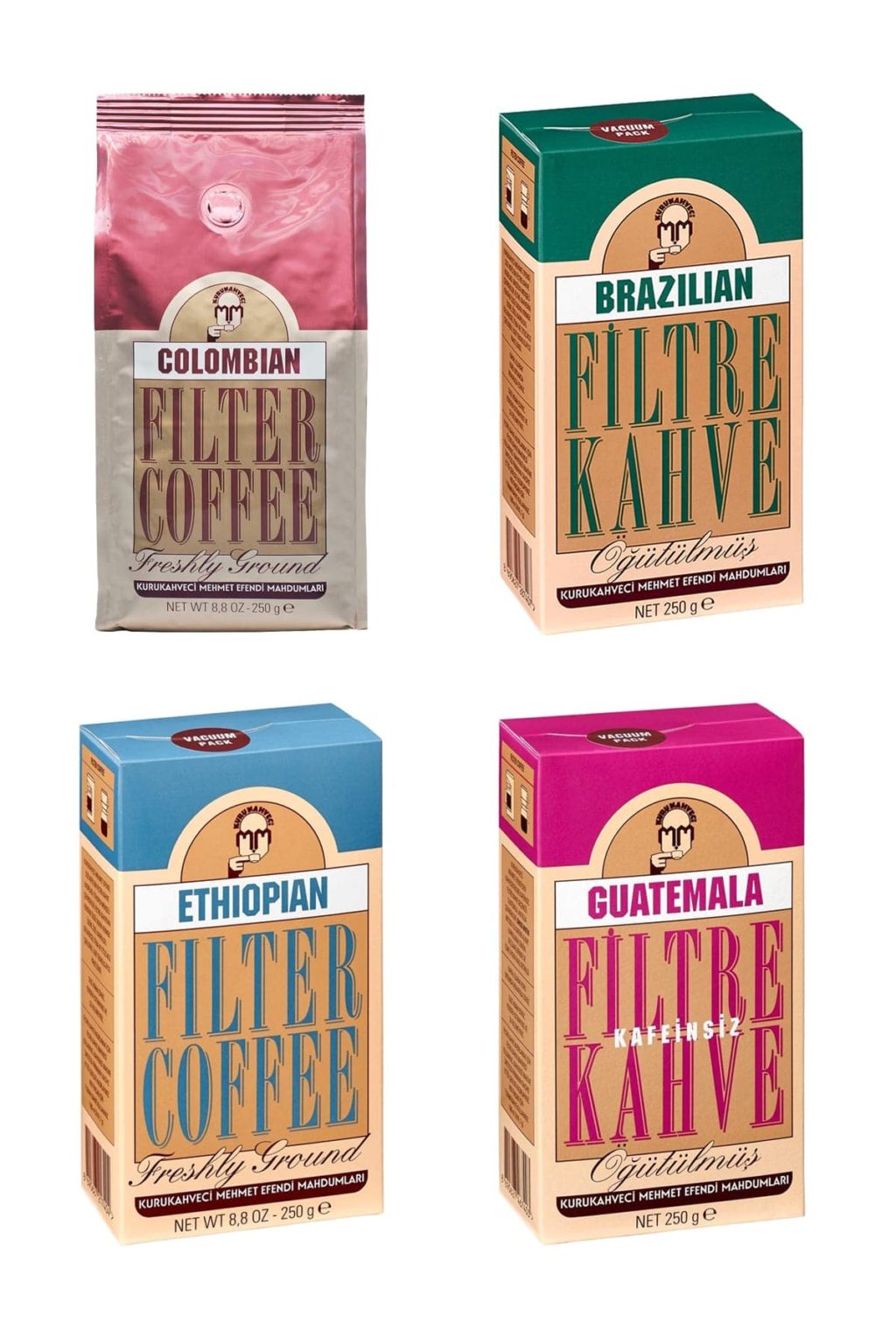 Mehmet Efendi 250 G Filtre Kahve Seti 4’ü Bir Arada İPEKLİ AVM