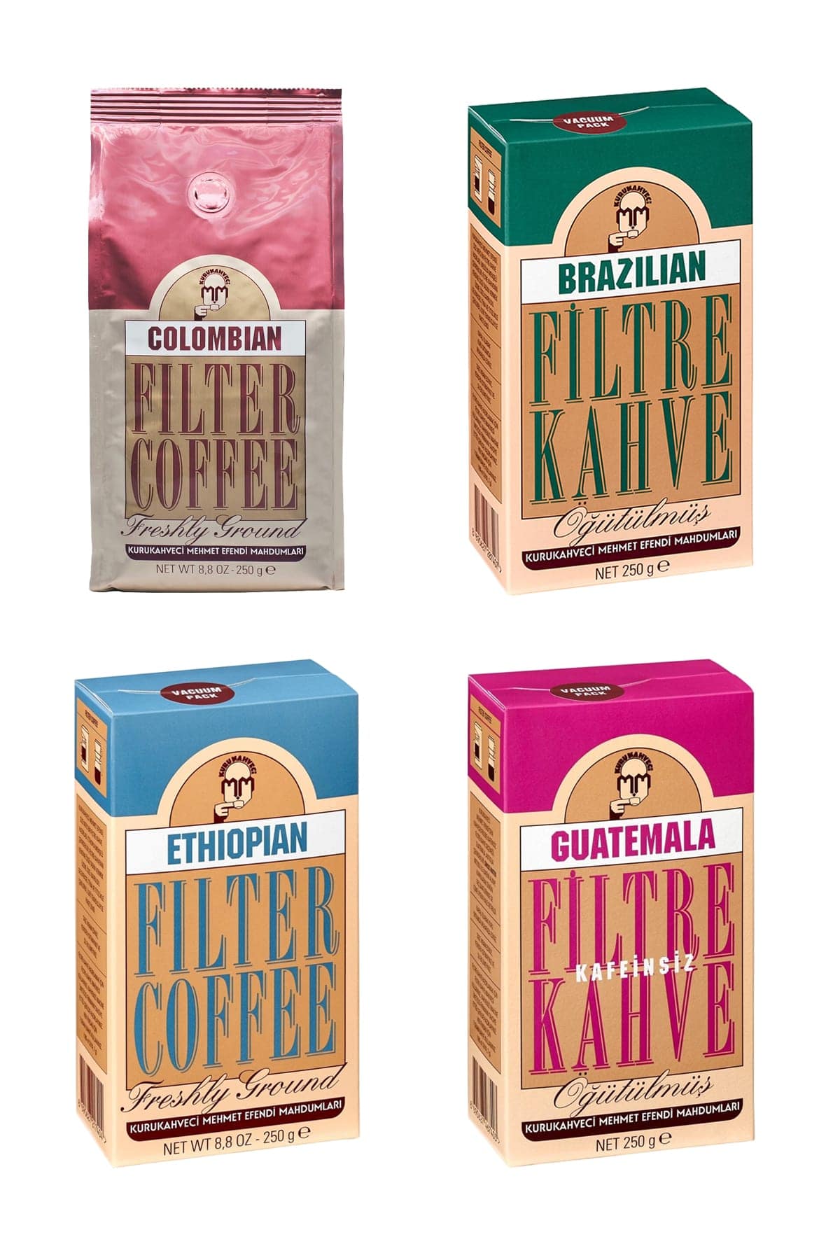 Mehmet Efendi 250 G Filtre Kahve Seti 4’ü Bir Arada İPEKLİ AVM