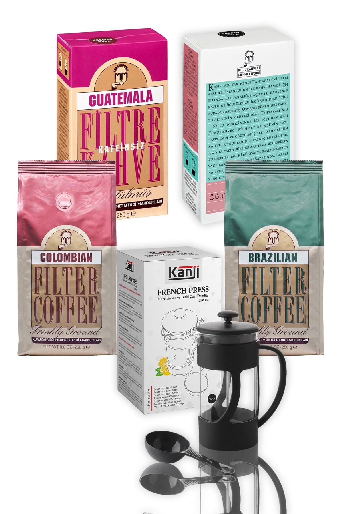 Mehmet Efendi 250 G Filtre Kahve Seti 4’ü Bir Arada + Kanji 350 ML
