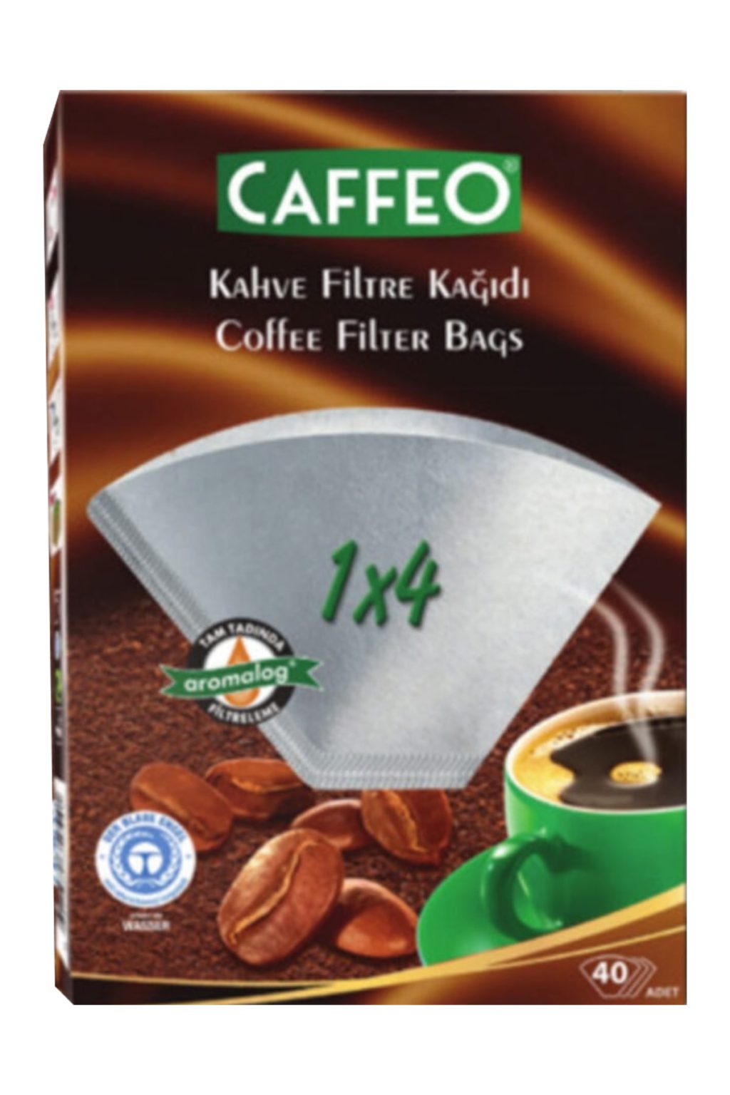 Caffeo Kahve Filtre Kağıdı Beyaz 1×4 4 Numara 40’lı Paket İPEKLİ AVM