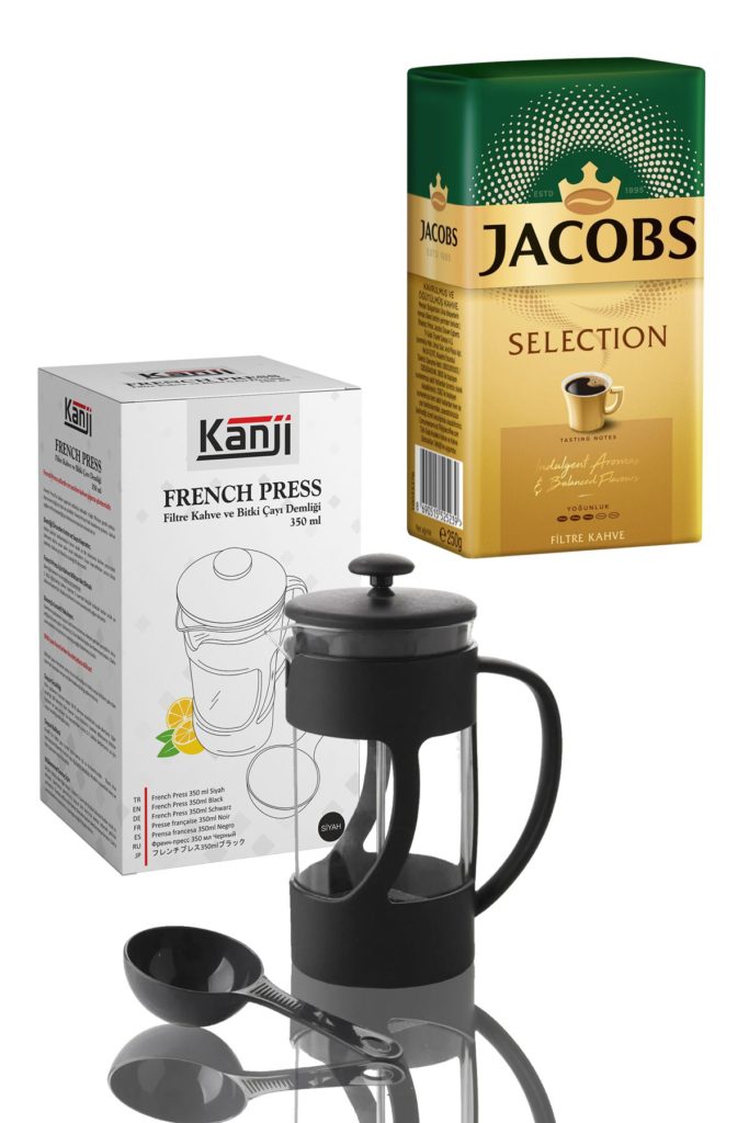 JACOBS Selection Filtre Kahve 250 G + 350 ML Kanji French Press