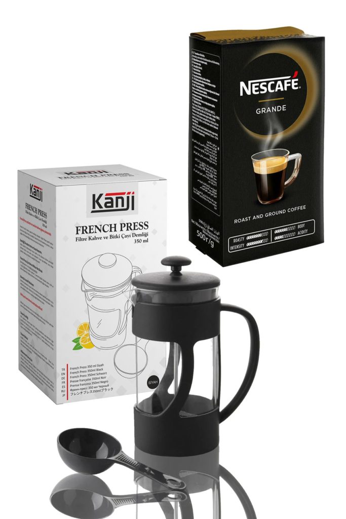 Nescafe Grande Filtre Kahve 500 G + 350 ML Kanji French Press İPEKLİ AVM
